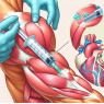 Injection d'injection d'oxymétholone sur l'épaisseur du tissu carné