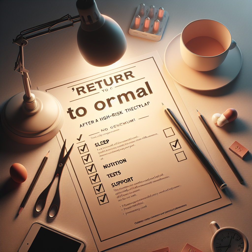 Boldenone : checklist “retour à la normale” après une période à risque (sommeil, alimentation, examens, soutien)