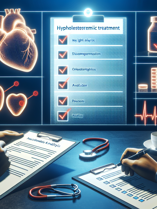 Liste de contrôle des analyses pendant le traitement hypocholestérolémiant